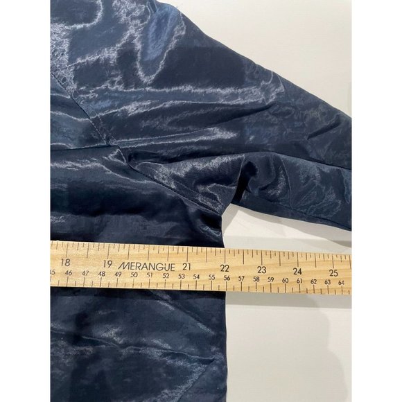 A|X Armani Exchange rare embryoid Men's L dark blue satin bomber Blouson Jacket - Picture 13 of 14